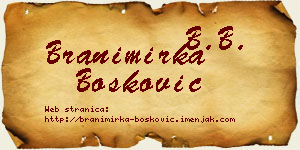 Branimirka Bošković vizit kartica